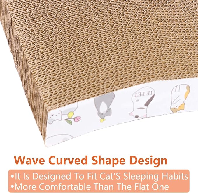 PatiencET Cardboard Cat Scratcher Pads, Catnip Included, - Image 6