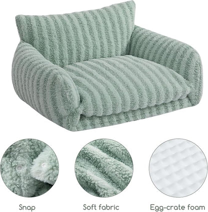 Hollypet Cat Bed Fluffy Plush Mutifuctional Double-Layer Soft Pet Couch - Image 5