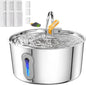 Cat Water Fountain, 4.0L/135oz Automatic Pet Fountain Stainless Steel Large Dog by HAJXM
