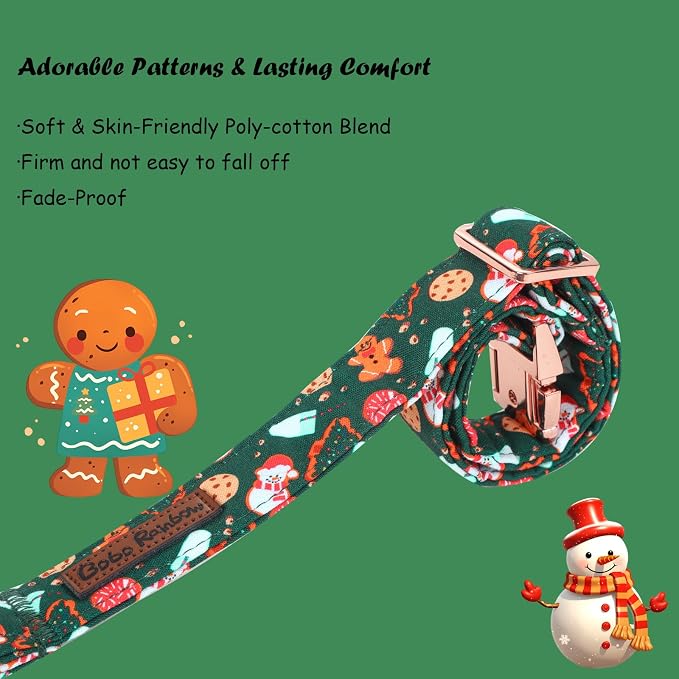 Christmas Dog Collar, Cute Winter Holiday Collars Green Christmas Tree and - Image 4