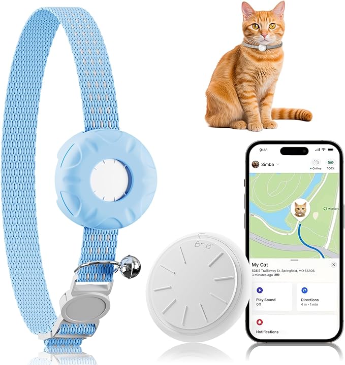 Cat Tracker, Pet Tracker for Cats, Cat GPS Tracker Collar by HONGTOPH