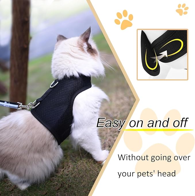 Kitty Harness and Leash for Walking Escape Proof Breathable Mesh Fabric - Image 4