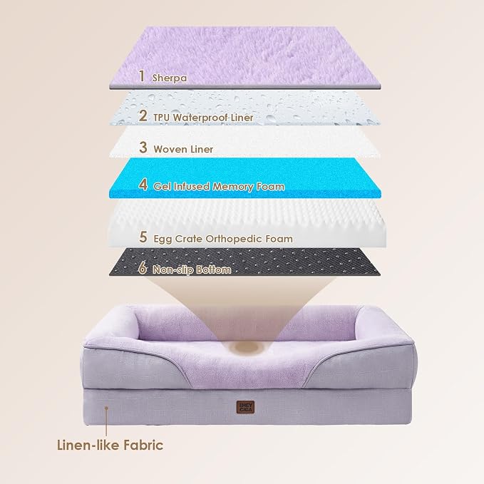 EHEYCIGA Orthopedic Dog Bed for Medium Dog, Waterproof Liner & Washable - Image 3