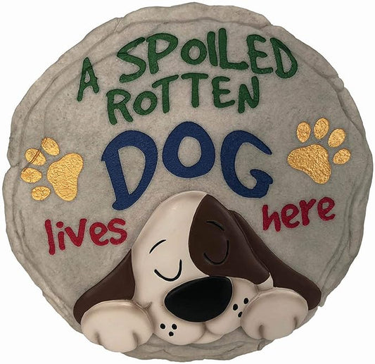 Spoontiques - Garden Décor - Spoiled Rotten Dog Stepping Stone - Decorative by Spoontiques