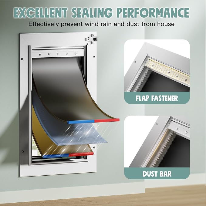 3-Flap Insulated Aluminum Doggy Door - Image 2