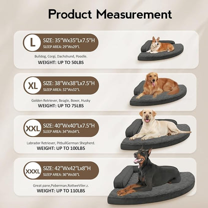 Large Orthopedic Dog Bed with Sides XXL Dog Beds with Removable Washable Cover - Image 6
