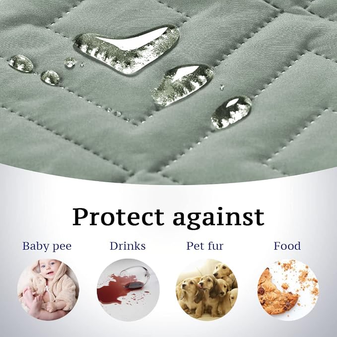 H.VERSAILTEX Reversible Quilted Recliner Covers Water Resistant Furniture - Image 4