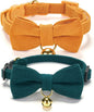 2 Pack Soft Corduroy Cat Collars by Ewinoom