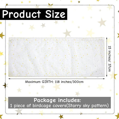 Shappy Large Bird Cage Cover, Bird Cage Seed Catcher, Adjustable Star Pattern - Image 2