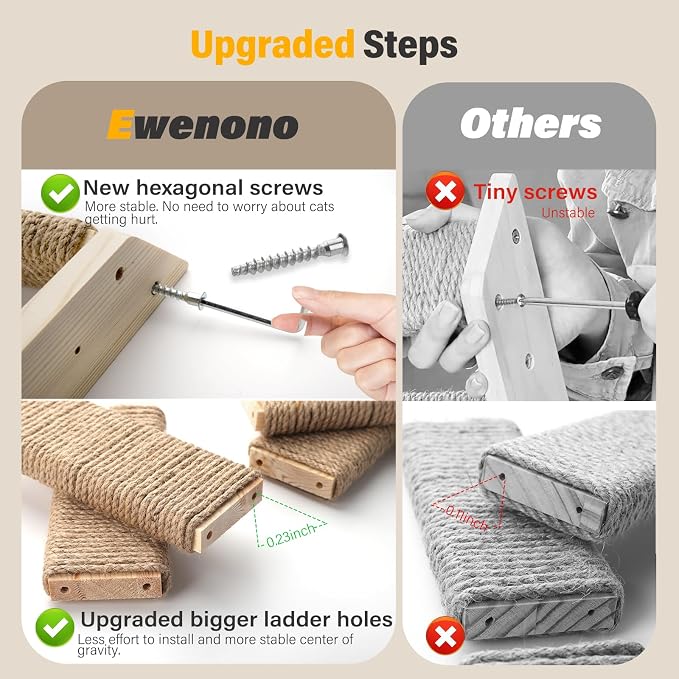 4 Steps Cat Wall Shelves Cat Wall Stairs - Image 6