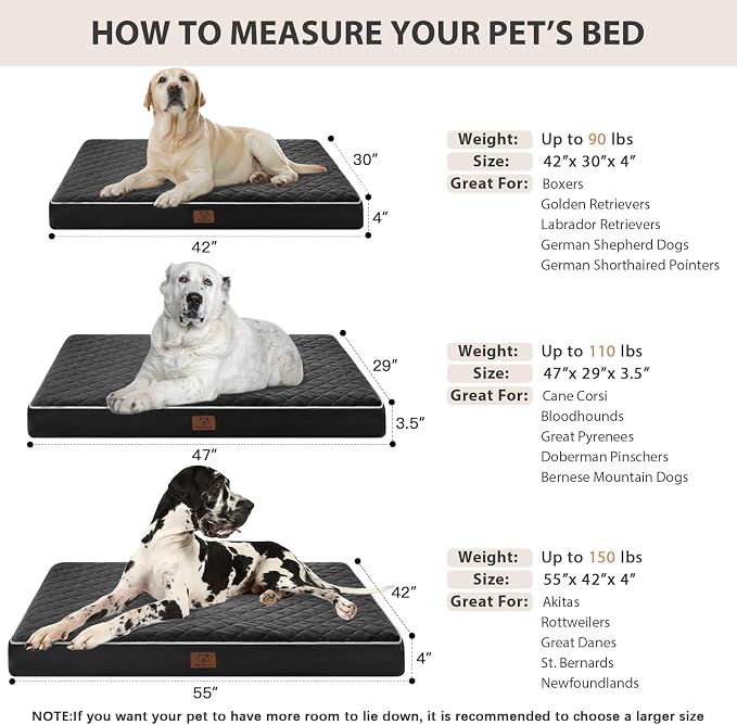 WNPETHOME Orthopedic XL Dog Beds Large Sized Dog, Waterproof Extra Large Dogs - Image 6