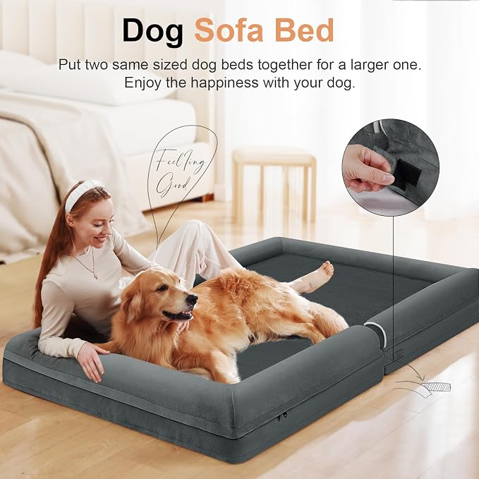 Large Dog Bed Orthopedic Washable: Beds Bolster XL Bed Big XLarge Dogs Memory - Image 3