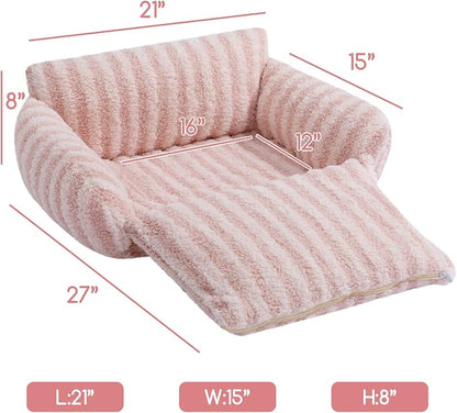 Hollypet Cat Bed Fluffy Plush Mutifuctional Double-Layer Soft Pet Couch - Image 3
