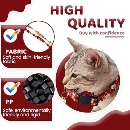 Elegant little tail 2 Pack Cat Collar- Christmas Cat Collars Breakaway - Image 3