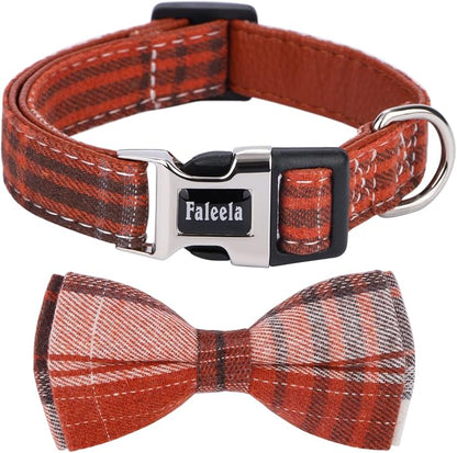 Faleela Soft &Comfy Bowtie Dog Collar, Detachable and Adjustable Bow Tie Collar by Faleela