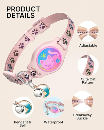 Cat Collar with Airtag Holder, 2 Pack Waterproof Breakaway Kitten Collar - Image 3