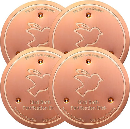 Mellbree 4-Pack Bird Bath Copper Disk, 0.6mm Reinforced 99.99% Pure Copper by Mellbree