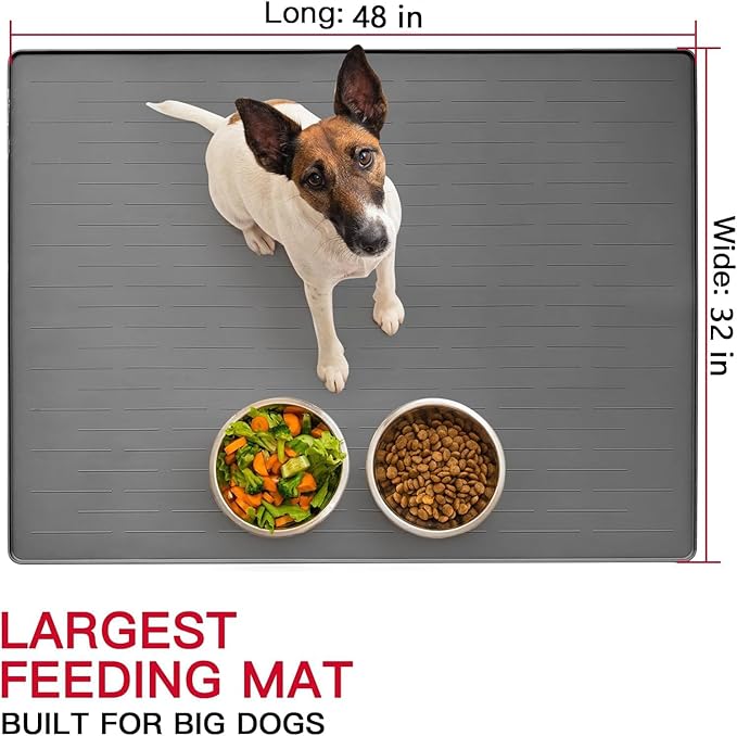 48" x 32" Largest Pet Food Mat, XXXL Silicone Dog Mats - Image 2