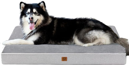 EHEYCIGA Waterproof Dog Bed Orthopedic 47"x29", Memory Foam Pet Bed by EHEYCIGA