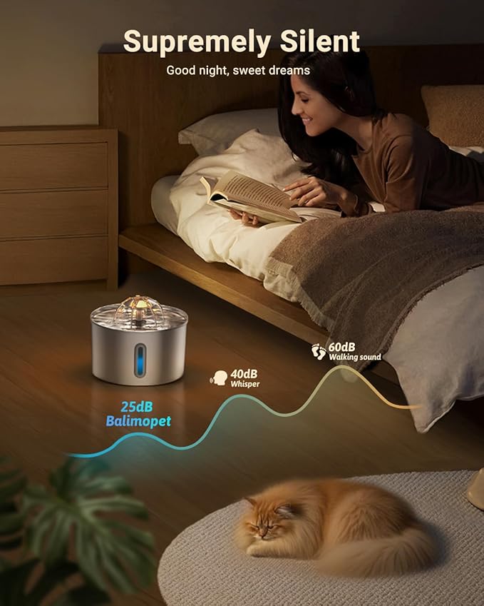 Cat Water Fountain Stainless Steel - 74oz/2.2L Pet Gift Dog Water Dispenser - Image 4