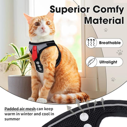 Cat Harness and Leash Set for Walking Escape Proof, Soft Adjustable Kitten - Image 3
