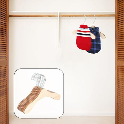 Wooden Dog Clothes Hangers 10pcs 8.66 Inch Sturdy Wear-Resistant Pet Accessory - Image 6