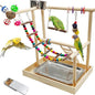 PINVNBY Bird Playground Parrot Playstand Play Gym Cockatiel Wood Bird Toys by PINVNBY
