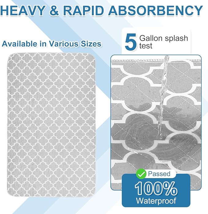 OUTCREATOR® Washable Bed Pads 34" x 76", Incontinence Mattress Protector - Image 2