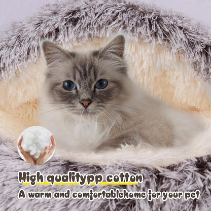 Cat Bed for Indoor Cats, Calming Cozy Cave - Image 7