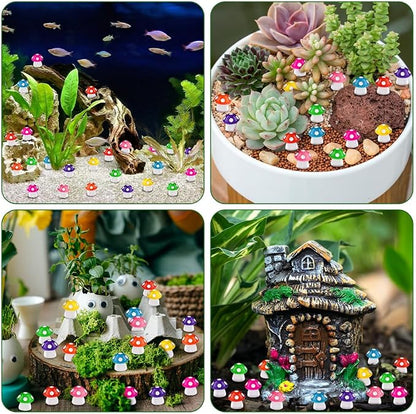 DIYDEC 100pcs Mini Resin Mushroom 8 Colors Small Mushrooms Figures Tiny Resin - Image 6