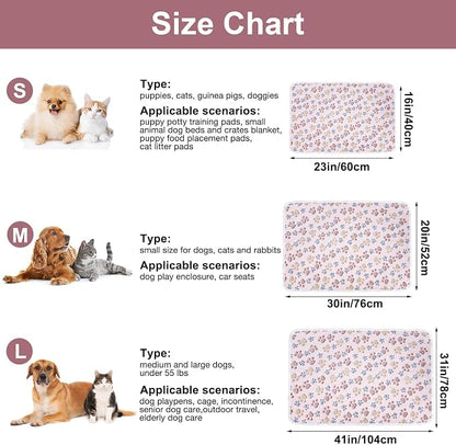 Dono 1 Pack 3 Dog Blankets for Small Dogs, Soft Fluffy Paw Print Pattern Fleece - Image 3