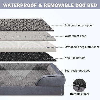 INVENHO Orthopedic Large Dog Bed, Washable Waterproof, Egg-Crate Foam Dog Couch - Image 4