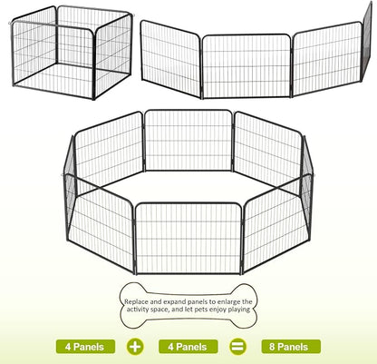 BestPet | Dog Playpen Extender | 24 Inch, 4 Panels | Heavy Duty Metal Pet - Image 4