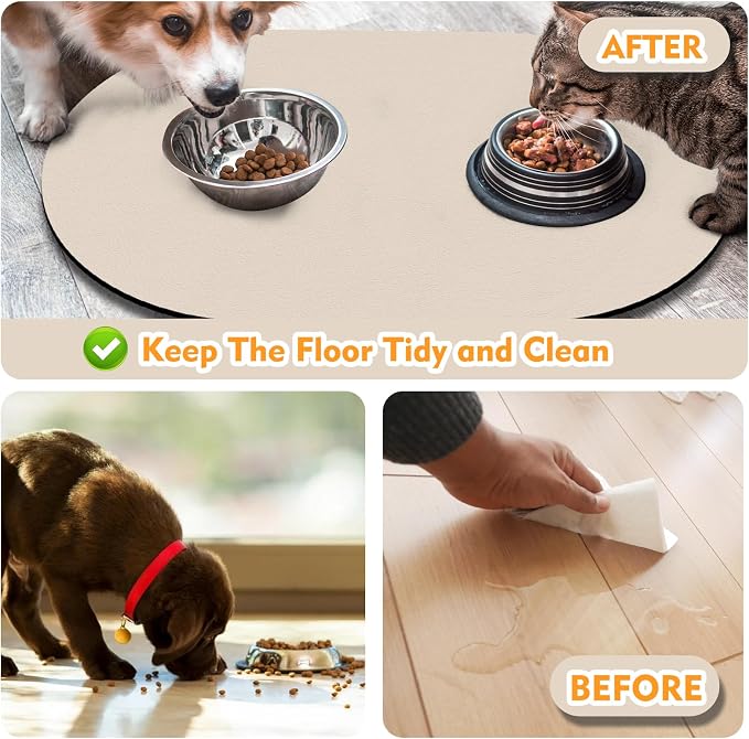 Large Pet Feeding Mat – 28''x17'' Absorbent Dog Mat - Image 5