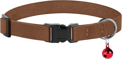 Muromto Breakaway Cat Collar Leather Soft Adjustable Pet Kitten Collars - Image 7