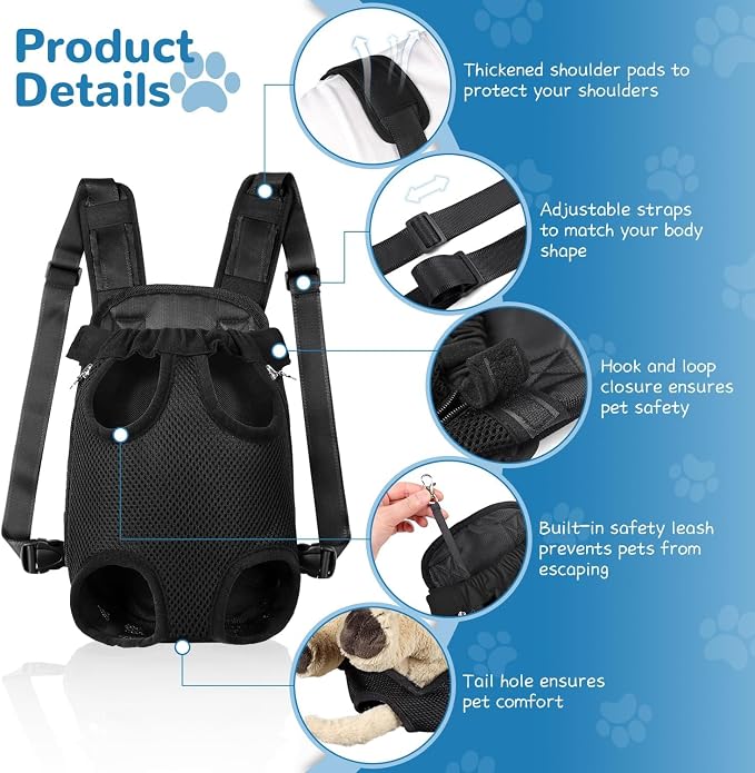 YUDODO Pet Dog Carrier Backpack Adjustable Dog Front Carrier, Legs Out Easy-Fit - Image 2