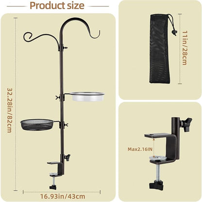 ERYTLLY Deck Hook Bird Feeder Pole Bird Feeder Porch Multi Hook Bird Feeding - Image 3
