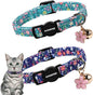 2 Pack Green Flower Cat Collars Breakaway by DOGWONG