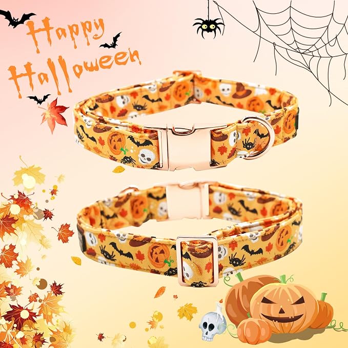 Halloween Dog Collar, Pet Collar Bow Fall Puppy Collar Girl Boy Holiday Collars - Image 4