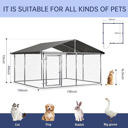 Outdoor Dog Enclosure Heavy Duty Dog Kennel House Mesh Dog Big Cage Pet Kennel - Image 3