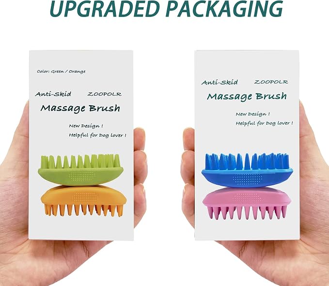 Pet Silicone Shampoo Brush for Long & Short Hair Medium Large Pets Dogs Cats - Image 7
