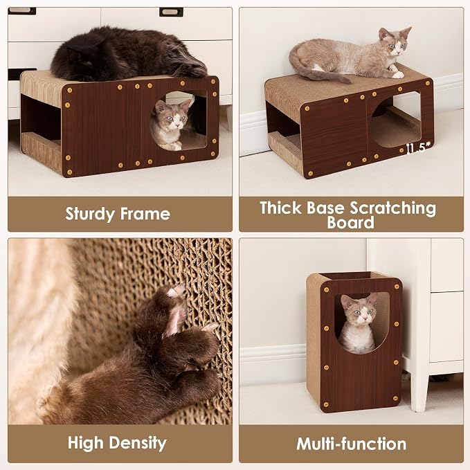 EHEYCIGA Cardboard Cat Scratcher House, 20-Inch Corrugated Cat Scratcher - Image 5