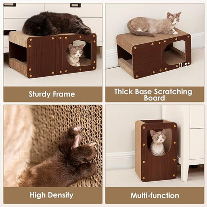 EHEYCIGA Cardboard Cat Scratcher House, 17-Inch Corrugated Cat Scratcher - Image 5
