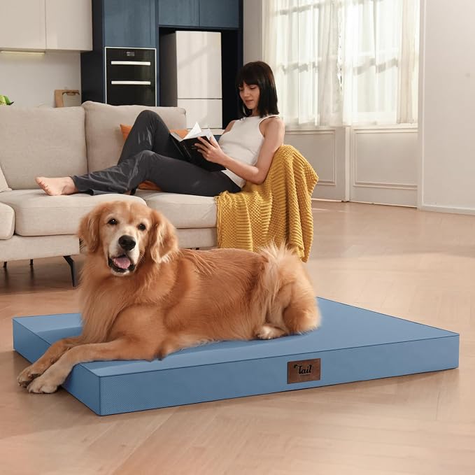 Outdoor Dog Bed for Medium Dogs, Waterproof Dog Crate Mat Orthopedic Egg Crate - Image 5