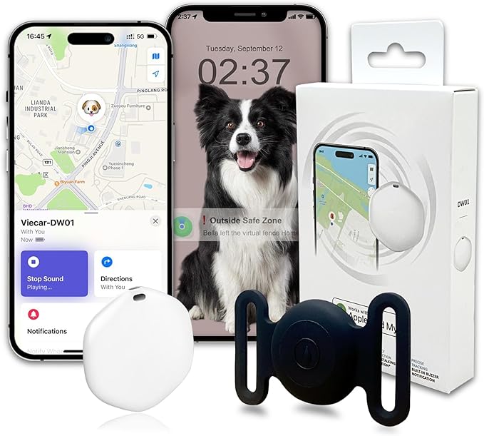 GPS Tracker for Dogs, Mini GPS Cat Tracker, IPX8 Waterproof GPS Tracker for Cats by Bingolar
