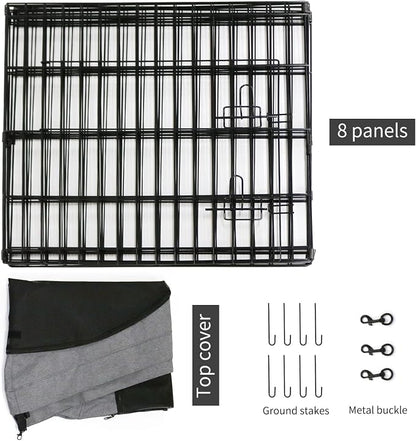PETIME Foldable Metal Dog Exercise Pen/Pet Puppy Playpen Kennels Yard Fence - Image 5