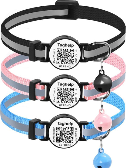 3 Pack Cotton Breakaway Cat Collars by Taghelp
