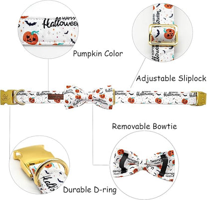 Halloween Dog Collar, Pet Collar Bow Pumpkin Pet Collar Girl Boy Holiday - Image 2