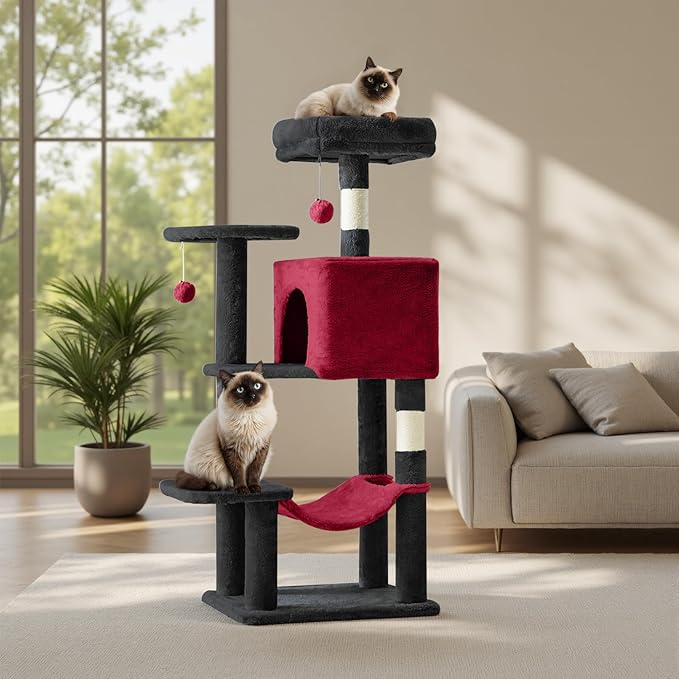 Sweetcrispy 44 Inch Cat Tree Tower, Cat Climbing Tower by Sweetcrispy