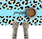 Puppy Feeding Mat 24x16 inch Blue Leopard Print Pet Bowl Placemat Non Slip by HOMETITUTE